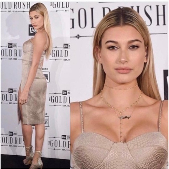 House of CB Dresses & Skirts - y2k vintage House of CB Arnaude Dress XS Nude Snake Satin hailey bieber